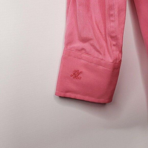 Vintage Ralph Lauren Pink Silk Button Front Shirt Size 10 New $225 - Picture 3 of 9